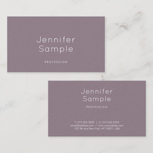 Stilvolles minimalistisches Design Moderner Schlic Visitenkarte (Vorne/Hinten)