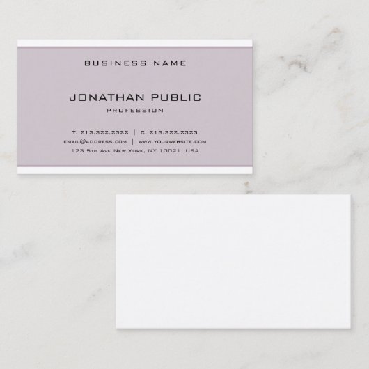 Stilvolles Minimalistisches Design Modernes, einfa Visitenkarte (Vorne/Hinten)
