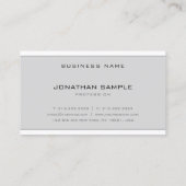 Stilvolles Minimalistisches Design Modernes Grau W Visitenkarte (Rückseite)