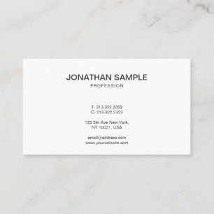Stilvolles minimalistisches Design Modernes Schlic Visitenkarte