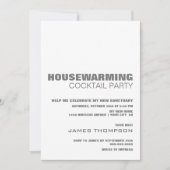 Stilvolles Minimalistisches Housewarming Cocktail Einladung (Vorderseite)