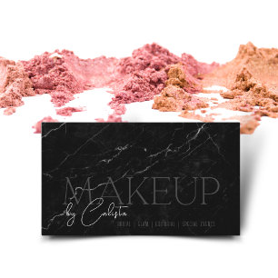 Stilvolles minimalistisches Makeup mit "Ihrem Name Visitenkarte