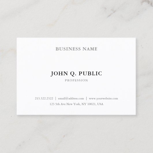 Stilvolles Minimalistisches modernes einfaches Visitenkarte (Vorderseite)