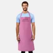 Stilvolles minimalistisches Monogramm Name Rosa Schürze (Getragen)