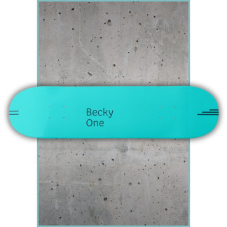 Stilvolles minimalistisches Textdesign auf Türkis Skateboard