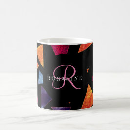 Stilvolles Mit Monogramm, farbenprächtiges Dreieck Kaffeetasse