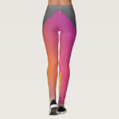 Stilvolles mit Monogramm-grau-rosa-gelbes Training Leggings (Rückseite)