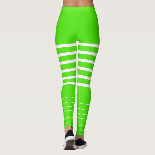 Stilvolles mit Monogramm, grünes Training Leggings (Rückseite)