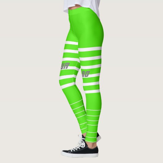 Stilvolles mit Monogramm, grünes Training Leggings (Links)