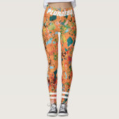 Stilvolles mit Monogramm-Orangenmuster-Training Leggings (Vorderseite)