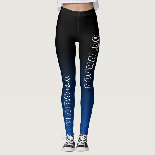 Stilvolles mit Monogramm Training mit schwarzblaue Leggings (Vorderseite)