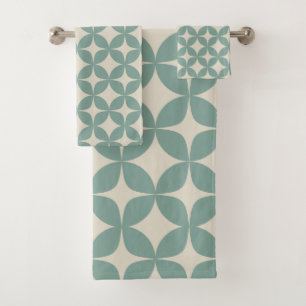 Stilvolles Mittelalter Modernes Muster in Sage Gre Badhandtuch Set