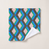 Stilvolles Mod-Muster aus dem Mittelalter in Blau Badhandtuch Set (Waschlappen)