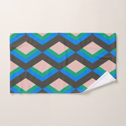 Stilvolles Mod-Muster aus dem Mittelalter in Blau Badhandtuch Set (Handtuch)