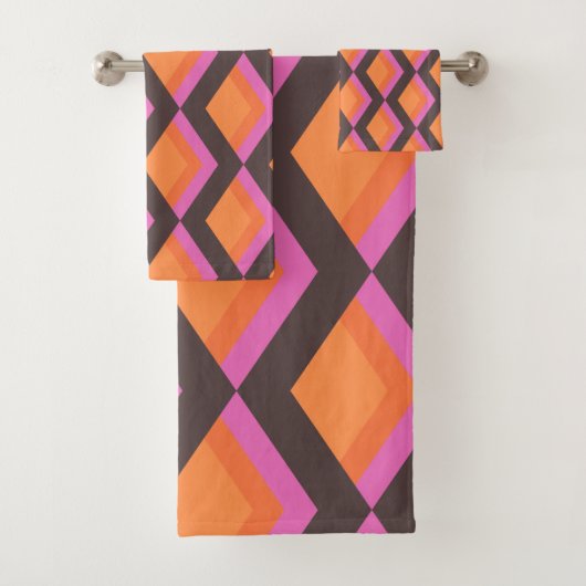 Stilvolles Mod-Muster aus dem Mittelalter in Rosa Badhandtuch Set (Insitu)