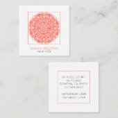 Stilvolles Modern Coral Mandala Universe Symbol Quadratische Visitenkarte (Vorne/Hinten)