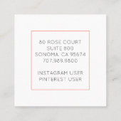 Stilvolles Modern Coral Mandala Universe Symbol Quadratische Visitenkarte (Rückseite)