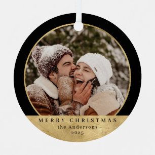 Stilvolles Modern Imitats Gold Christmas Couple Fo Ornament Aus Metall