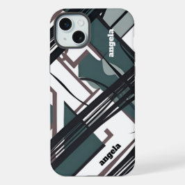 Stilvolles modernes abstrakt-expressionistisches G iPhone 15 Plus Hülle