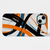 Stilvolles, modernes abstrakt orangefarbenes Schwa iPhone Hülle (Rückseite (Horizontal))