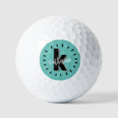 Stilvolles, modernes Anfangsmonogramm Golfball (Vorderseite)
