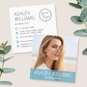 Stilvolles modernes benutzerdefiniertes Foto-Farbl Quadratische Visitenkarte