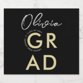 Stilvolles, modernes Black Gold Bold Typo Grad Par Bierflaschenetikett (Einzelnes Label)