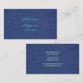 Stilvolles, modernes, blaues Berufliches Minimalis Visitenkarte (Vorne/Hinten)