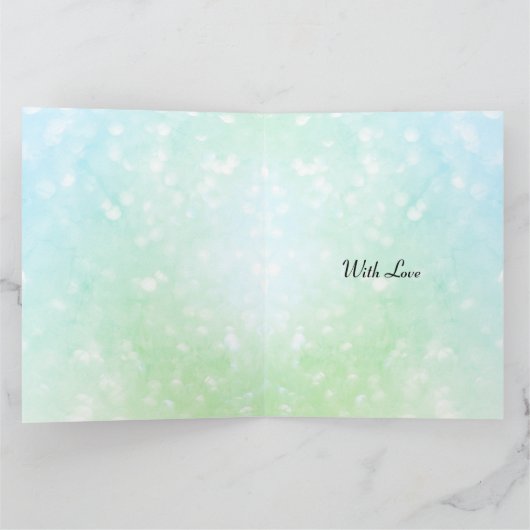 Stilvolles, modernes blaues Happy Birthday Fiancé Karte (Innenseite)