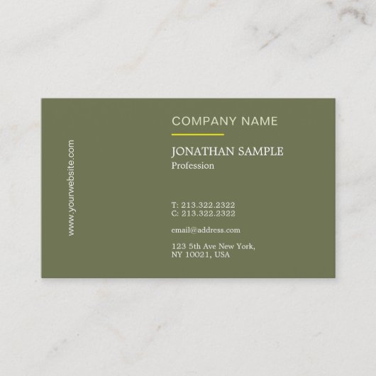 Stilvolles modernes Design Beruflicher Schlichter  Visitenkarte (Vorderseite)