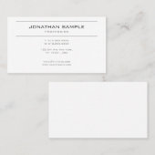 Stilvolles modernes Design Sauberes Schlichtes Wei Visitenkarte (Vorne/Hinten)