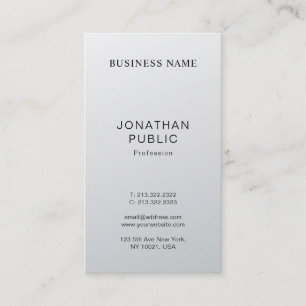 Stilvolles modernes Design Silver Look Schlicht Lu Visitenkarte