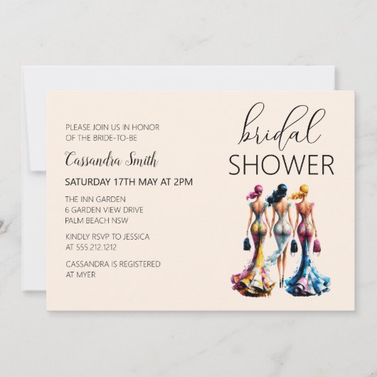 Stilvolles modernes Dressing Frauen Brautparty Einladung (Vorderseite)