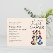 Stilvolles modernes Dressing Frauen Brautparty Einladung (Stehend Vorderseite)