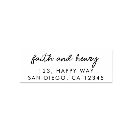 Stilvolles, modernes Ehepaar, das eine Schreibadre Permastempel (Design)