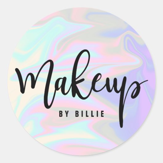 Stilvolles, modernes, elegantes Chick-holografisch Runder Aufkleber (Vorderseite)