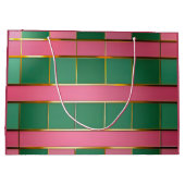 Stilvolles modernes Farbgrid Rosa und Grün Große Geschenktüte (Rückseite)