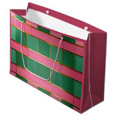 Stilvolles modernes Farbgrid Rosa und Grün Große Geschenktüte (Vorderseite Schrägansicht)