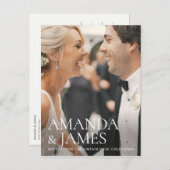 Stilvolles modernes Foto Hochzeit Save the Date Cu Ankündigungspostkarte (Vorne/Hinten)