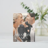 Stilvolles modernes Foto Hochzeit Save the Date Cu Ankündigungspostkarte (Stehend Vorderseite)