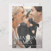 Stilvolles modernes Foto Hochzeit Speichern Sie di Save The Date (Vorderseite)