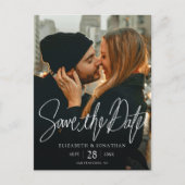 Stilvolles modernes Foto Save the Date Hochzeit Ankündigungspostkarte (Vorderseite)