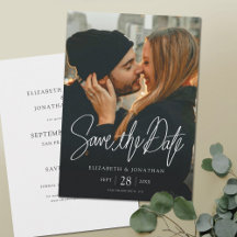 Stilvolles modernes Foto Save the Date Wedding Car