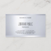 Stilvolles modernes Glam Design Silver Look Elegan Visitenkarte (Rückseite)