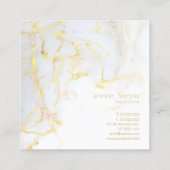 Stilvolles, modernes Goldmarmor Beruflich Elegant Quadratische Visitenkarte (Rückseite)