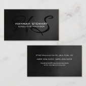 Stilvolles, modernes Gray Muster Schwarz Monogramm Visitenkarte (Vorne/Hinten)