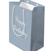 Stilvolles modernes Happy Birthday Blue Gray Mittlere Geschenktüte
