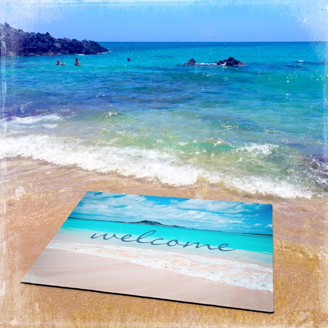 Stilvolles modernes Hawaii Tropical Beach Foto Wil Fußmatte (Von Creator hochgeladen)
