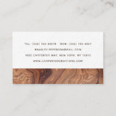 Stilvolles, modernes Holzschnitzwerk Visitenkarte (Rückseite)