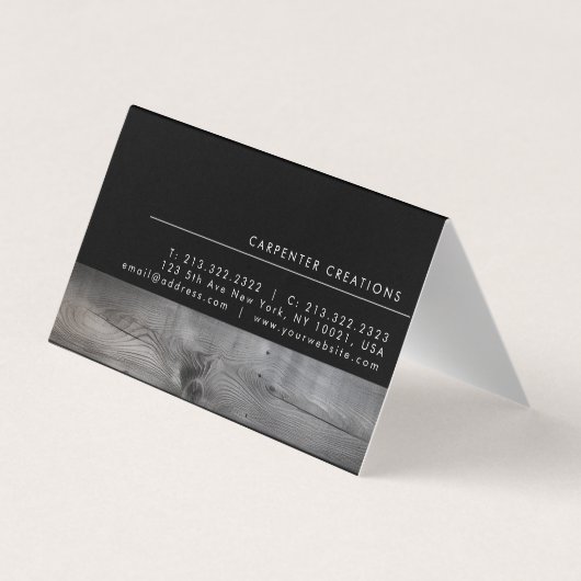 Stilvolles, modernes Holzschnitzwerk Visitenkarten (Rückseite)